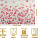 Pink Love Heart Valentine's Day Placemats Set of 4 Valentine Seasonal Holiday Linen Table Mats 12x18 Inch Anniversary Wedding Sweet Romantic Place Mats for Party Kitchen Dining Outdoor Indoor Decor by CozyNest Decor