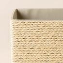Storage Baskets Set 4 - Stackable Woven Basket Paper Rope Bin, Storage Boxes for Makeup Closet Bathroom Bedroom (Beige) by TinyTreasures Baby Boutique