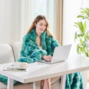 Lotus Karen Faux Fur Throw Blanket Tie-Dye Green - Big Bubble Rabbit Fluff Blanket for Couch, Large Fluffy Fuzzy Cozy Blanket,Thick Furry Plush Shaggy Blankets,90x90 Inches by CozyNest Decor
