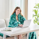Lotus Karen Faux Fur Throw Blanket Tie-Dye Green - Big Bubble Rabbit Fluff Blanket for Couch, Large Fluffy Fuzzy Cozy Blanket,Thick Furry Plush Shaggy Blankets,108x90 Inches by CozyNest Decor