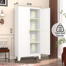 Metal Pantry Cabinet, Kitchen Pantry Storage Cabinets with 2 Door and 3 Adjustable Shelves, White Kitchen Pantry Cabinet, Freestanding Cupboard for Dining Room Living Room Bathroom by CozyNest Decor