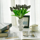Mandy's Artificial Tulips 20 Stems Dark Grey PU Faux Flowers for Wedding Home Decor 13.5 Inch by CozyNest Decor