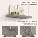 RICHFOCUS 31.5Inch Floating Shelves for Wall 2 Pack Shelves for Bedroom|Kitchen|Bathroom Wall Mounted Rustic Wood Floating Shelf with Invisible Brackets for Books|Storage|Decor, Grey by CozyNest Decor