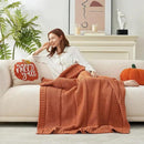 Amélie Home Chenille Knit Throw Blanket for Couch, Chevron Texture Decorative Soft Blanket for Sofa, Bed & Chair, 50"x60", Burnt Orange by CozyNest Decor