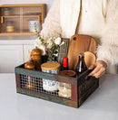 TIMRIS Set of 3 Rustic Wood Nesting Crates, Farmhouse Distressed Wooden Storage Boxes, Decorative Reclaimed Wood Organizer Baskets with Wire Mesh (Random) by CozyNest Decor