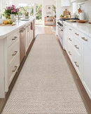 Color&Geometry Door Mat 2'4"x12' Runner Rug with Rubber Backing, Non Slip Washable Hallway Kitchen, Carpet Runners for Hallway Living Room Bedroom, Beige (Rolled-up NO Creases) by CozyNest Decor