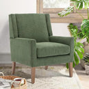 COLAMY Modern Wingback Living Room Chair Set of 2, Upholstered Fabric Accent Armchair, Single Sofa Chair with Lounge Seat and Wood Legs for Bedroom/Office/Reading Spaces, Green by CozyNest Decor