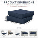 Patio Chair Cushions 24 X 24 X 5 Inch Waterproof Outdoor Seat Cushions for Patio Furniture, Outdoor Sofa Couch Pads with Ties & Handle, Set of 2, Navy Blue by GreenHaven Gardens