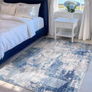 Washable Area Rugs 4'x6' Non-Slip Modern Abstract Soft for Living Room Entryway Bedroom Nursery, Print Pattern, Blue Grey Navy Gray by TinyTreasures Baby Boutique