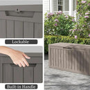75 Gallon Double-Wall Resin Deck Box - Lockable Waterproof Outdoor Storage Box, 515lbs Capacity & Doubles as Seating for Patio Furniture - Garden Tools, Pool Accessories (Brown) by CozyNest Decor