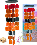 Bellaa 20720 Wind Chimes for Outside Capiz Sea Glass Shells Orange Red Black Outdoor Windchimes Home Garden Patio Yard Lawn Unique Gifts Mom Grandma by CozyNest Decor
