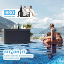 100 Gallon Deck Box,Resin Outdoor Storage Box with Lockable for Patio Furniture, Pool Accessories, Garden Tools Waterproof Outside Storage Box, Black by CozyNest Decor