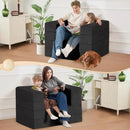Folding Bean Bag Chair for Adults,3-in-1 Bean Bag Couch Faux Fur Floor Sofa Large Beanbag Convertible Bean Bag Sofa Bed with Pillow in Bedroom,Living Room,Apartment(Twin,Black) by CozyNest Decor