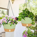 QCQHDU 2 Pack Hanging Planters for Indoor Outdoor Plants, 10 Inch Hanging Baskets Flower Pots with Reservoir Tray & Visible Water-Level by GreenHaven Gardens