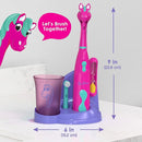 Brusheez Kids’ Electric Toothbrush Set - Safe & Effective for Ages 3+ - Parent Tested & Approved with Gentle Bristles, 2 Brush Heads, Rinse Cup, 2-Minute Timer, & Storage Base (Prancy The Pony) by TinyTreasures Baby Boutique