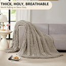 L'AGRATY Chunky Knit Blanket Throw: 72''x84'' Chenille Chunky Knitted Throw Blankets for Bed Couch - Handmade Thick Big Cable Knit Blanket - Large Crochet Rope Blankets for Home Decor(Light Linen) by CozyNest Decor