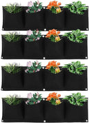 Atyhao Vertical Hanging Outdoor Wall Planter 4Pcs 4 Pocket Plant Grow Bag Wall Mounted Reusable Degradable Felt Garden Planter Herbs, Succulents Artificial Pl or Flowers. (Black) by CozyNest Decor