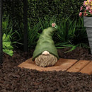 Alpine Corporation QWR1440 Gnome Head with Sculpted Rope Beard and Flower on Hat, Playful Décor for Garden & Patio, 10" H, Green by GreenHaven Gardens
