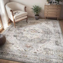 AMOAMI-4X6 Area Rugs for Living Room -Soft Vintage Bedroom Rugs-Non Slip Washable Rug-Throw for Living Room Bedroom Bedside Dining Room Office Grey by CozyNest Decor