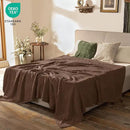 PHF Cooling Waffle Blanket King Size, Lightweight 60% Viscose from Bamboo & 40% Cotton. Breathable Blanket for Hot Sleepers, Soft and Luxury for Bed Couch and Sofa, 104"x90", Cocoa Brown by CozyNest Decor