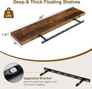 Floating Shelves 36 Inch Long, Deep Floating Shelf for Wall, 36 x 8 Floating Shelves Set of 2, 8 Inch Deep Wall Shelves for Living Room, Kitchen, Bedroom, Large Storage Shelves, Rustic Brown by CozyNest Decor