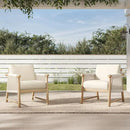 CHITA Boho Patio Rattan Chair Set of 2, Outdoor Wicker Chair with 7.1″ Thickened Cushions Acacia Wood Frame(Cream) by CozyNest Decor