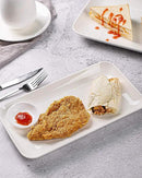 DELLING 8in White Rectangular Serving Plates-Large Serving Platter Set Salad Plates - Big Serving Trays for Parties Meat, Sushi, Dinner Plate Oven Safe Dinnerware Set of 3 by CozyNest Decor
