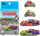 BioSwiss Bandages, Race Cars Shaped Self Adhesive Bandage, Latex Free Sterile Wound Care, Fun First Aid Kit Supplies for Kids and Adults, 24 Count by TinyTreasures Baby Boutique
