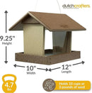 Poly Hanging Hopper Bird Feeder, Large Hanging Bird Feeder for Outside, Outdoors - Amish American Made (Tudor Brown & Weatherwood) by CozyNest Decor