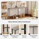 SUPERJARE 70 Inch Console Table with Outlet, Narrow Entryway Table for Living Room, Oak by CozyNest Decor