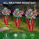 Homight Solar Metal Agave Butterfly Flower Stick Garden Sculpture - Outdoor Christmas Lights, Swaying Solar Lights Gift (2 PCS RED) by CozyNest Decor