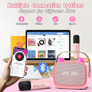 Mini Karaoke Machine Toys Gifts,Kids Portable MP3 Player with 2 Wireless Microphone and LED,Christmas Birthday Gifts for Girls Boys 3 4 5 6 7 8+ Year Old (Pink) by TinyTreasures Baby Boutique