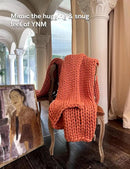 YnM Chunky Throw Blanket, Medium-Weight, Hand Knitted, Skin Friendly, Ventilated and Breathable, Machine Washable, Home Décor Piece for Couch, Sofa and Bed (Exotic Orange, 40x50 Inch) by CozyNest Decor