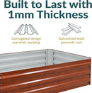 Sunnydaze 11.75" H Raised Metal Garden Bed - Galvanized Raised Garden Bed Outdoor for Vegetables and Flowers - Woodgrain - 4' x 3' Rectangle by GreenHaven Gardens
