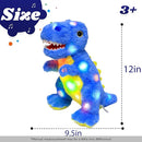 Cuteoy Light-up Singing Plush Blue Dinosaur LED Musical Stuffed Animal T-Rex Adjustable Volume Lullaby Plushies Birthday Christmas Toy Gifts for Kids Toddler Girls, 12" by TinyTreasures Baby Boutique