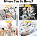 Spiral Car Seat Baby Toys 0-6 Months, Infant Carseat High Contrast Sensory Toys Hanging Stroller Accessories, Newborn Gifts for Baby Boys Girls Essentials, Cute Black and White Cow by TinyTreasures Baby Boutique