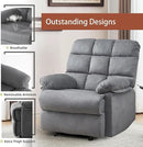Rocker Recliner Chair, Overstuffed Manual Rocking Recliner for Adults, Upholstered Comfy Soft Fabric Living Room Reclining Sofa Chair(Gray) by CozyNest Decor