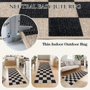 Lahome Checkered Easy Jute Runner Rug, 2x6 Kitchen Runner Rug Non Slip Washable Outdoor Carpet for Entryway Indoor, Checkerboard Black Indoor Outdoor Carpet Runners for Hallway 6ft Entry by CozyNest Decor