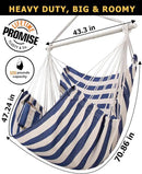 ADVOKAIR Hammock Chair Hanging Chair Rope Swing XXL - Max 500lbs, 70in Large Hammock Swing Chair -Portable Steel Spreader Bar with Anti-Slip Rings-Roomy & Strong by GreenHaven Gardens