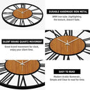 LEIKE 30" Oversized Large Wall Clocks,Silent,Non Ticking,Battery Operated Modern Round Big Wood Decorative Metal Wall Clock for Living Room, Bedroom,Kitchen,Farmhouse,Office Decor - Black,30 Inch by CozyNest Decor
