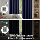 Simplebrand Ava Navy Blue Short Blackout Curtains for Bedroom 45 Inches Long 2 Panels Set, Solid Thermal Insulated, Energy Saving Window Treatment Curtains Blackout Drapes, W40 x L45 Inch, Navy Blue by TinyTreasures Baby Boutique