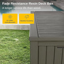 EAST OAK Outdoor Storage Box, 150 Gallon Deck Box, Large Resin Storage Bin for Patio Cushions, Gardening Tools, Lockable, Waterproof and UV Resistant, Grey by GreenHaven Gardens