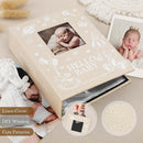 Lanpn Baby Photo Album 4x6 100 Pockets 2 Packs, Mini Linen DIY Window Photo Book Newborn Bebe Album Memory Book Sets, Holds 100 Top Loader Vertical Pictures Gift for Kids Boy Girl Baby Shower, Beige by TinyTreasures Baby Boutique