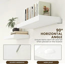 Deep Floating Shelves | 30 Inch Floating Shelves for Wall Set of 2 | 12 Inch Deep White Shelves for Living Room Bathroom Laundry Room Bedroom Kitchen Home Office - White by CozyNest Decor