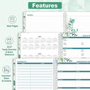 SUNEE Academic Planner 2025-2026 Weekly and Monthly, July 2025-June 2026, 8.5"x11", Tabs, Note Pages, Pockets, Bookmark, Flexible Cover, Spiral Binding, Leaves by TinyTreasures Baby Boutique