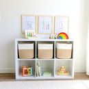 NaturalCozy Storage Cubes 11 Inch Cotton Rope Woven Baskets for Organizing, 3-Pack | Cube Storage Bin | Square Storage Baskets for Shelves Organizer, Classroom, Kids Toy Bins, Closet, Baby Nursery by TinyTreasures Baby Boutique