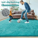 8x10 Area Rug for Living Room: Fluffy Shag Soft Washable Rugs Large Fuzzy Plush Indoor Carpet for Bedroom Nursery Playroom Kids Girls Boys Room (Teal Blue, 8'x10') by TinyTreasures Baby Boutique