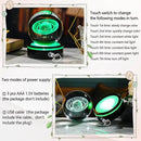 YWHL 3D Crystal Ball with LED Light Base, 3D Laser Engraved Glass Sphere Galaxy Crystal Ball for Home Decorations, Planet Saturn Lamp Gifts for Mother's Day Birthday Christmas (80mm) by GreenHaven Gardens