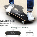 WhiteFang Skateboards for Beginners, Complete Skateboard 31 x 7.88, 7 Layer Canadian Maple Double Kick Concave Standard and Tricks Skateboards for Kids and Beginners by TinyTreasures Baby Boutique