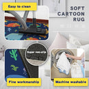 Cute Cartoon Dinosaur Rug for Boys Bedroom 59"x39" Bedroom Playroom Decor for Kids Lovely Dinosaur Animal Pattern Carpet Blue Rug Non-Slip Washable by TinyTreasures Baby Boutique